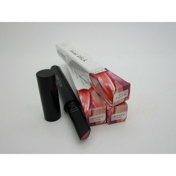 LAURA GELLER Shine Stick Triple Benefit Lip Color SPARKLING ROSE - Lot of 3